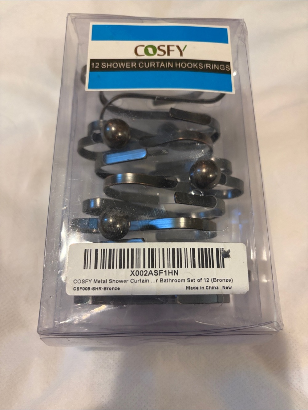 COSFY Bronze Shower Curtain Hooks - Set of 12